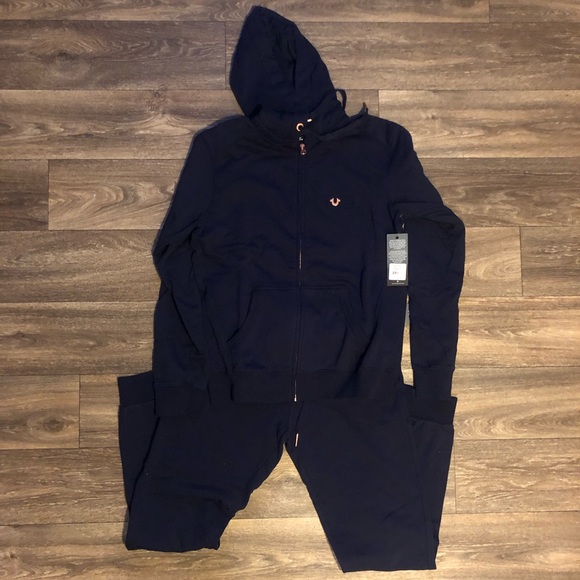 blue true religion sweat suit